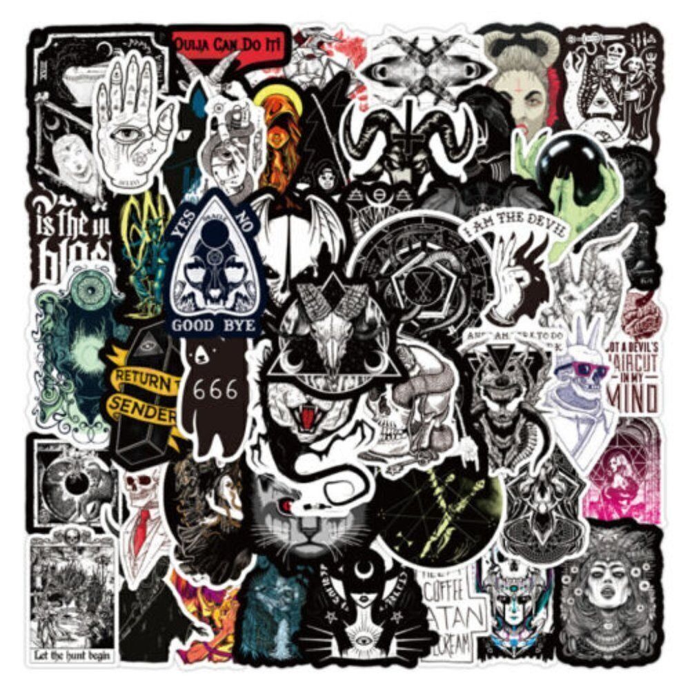 50 Demonic Stickers - Vinyl Decals Dark Demon Devil